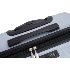 Expandable 3 Piece Luggage Sets PC Lightweight Suitcase with Two Hooks, Spinner Wheels, TSA Lock, (20/24/28), Silver